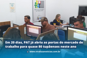 Em 20 dias, PAT já abriu as portas do mercado de trabalho para quase 80 tupãenses neste ano