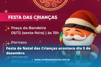 Festa de Natal das Crianças acontece dia 5 de dezembro