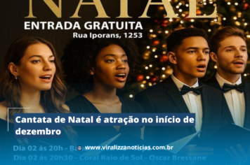Cantata de Natal é atração no início de dezembro