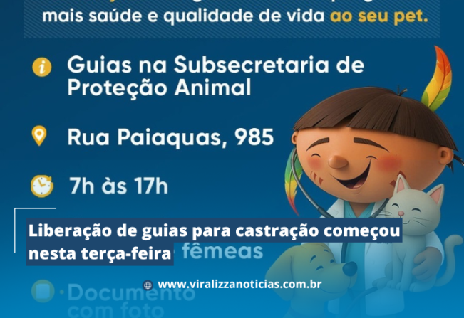 Liberação de guias para castração começou nesta terça-feira