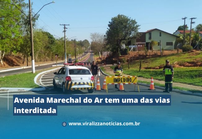 Avenida Marechal do Ar tem uma das vias interditada