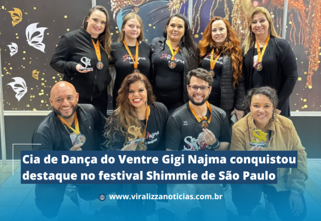 Cia de Dança do Ventre Gigi Najma de Tupã conquistou destaque em um renomado festival realizado em São Paulo
