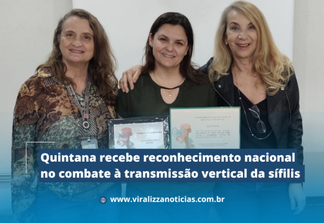 Quintana recebe reconhecimento nacional no combate à transmissão vertical da sífilis 